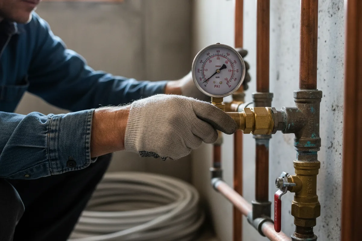 Pressure testing a repaired line during Water Line Repair in Boligee